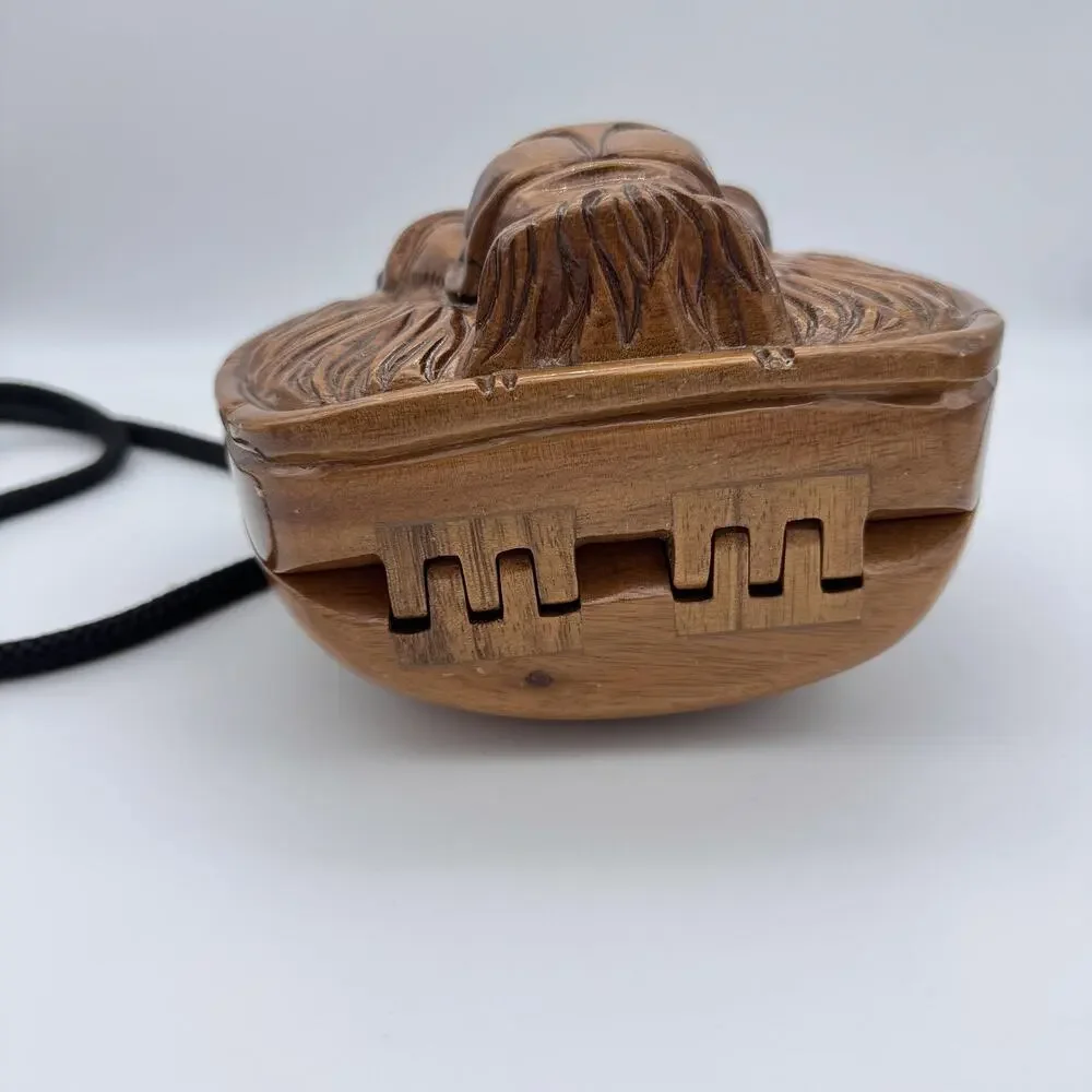 Timmy Woods Lion Crossbody Bag Carved Wood Beverly Hills Limited Edition Art